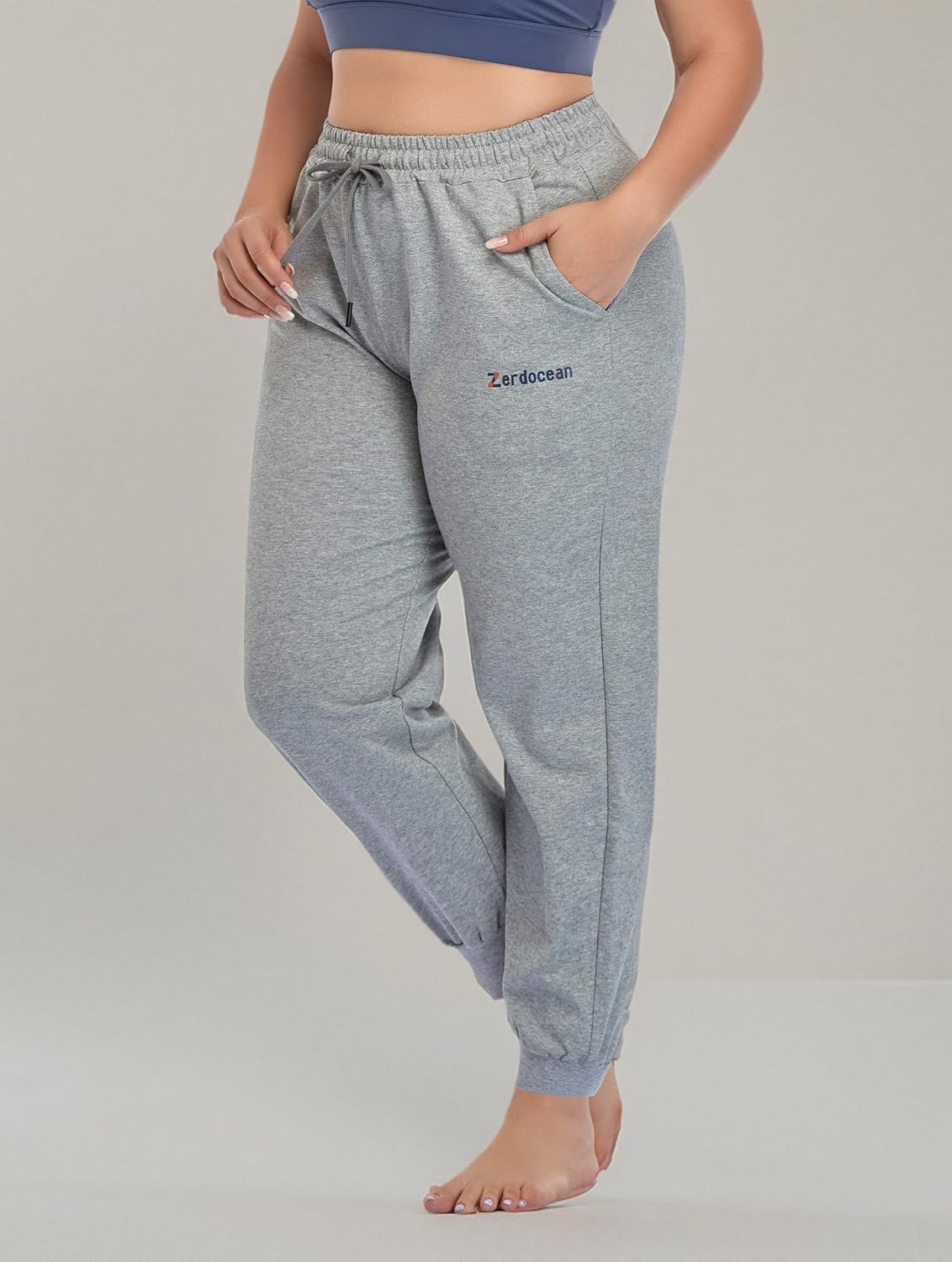 ZERDOCEAN Women's Plus Size Joggers Pants Active Sweatpants Tapered Workout Yoga Lounge Pants with Pockets - Image 6
