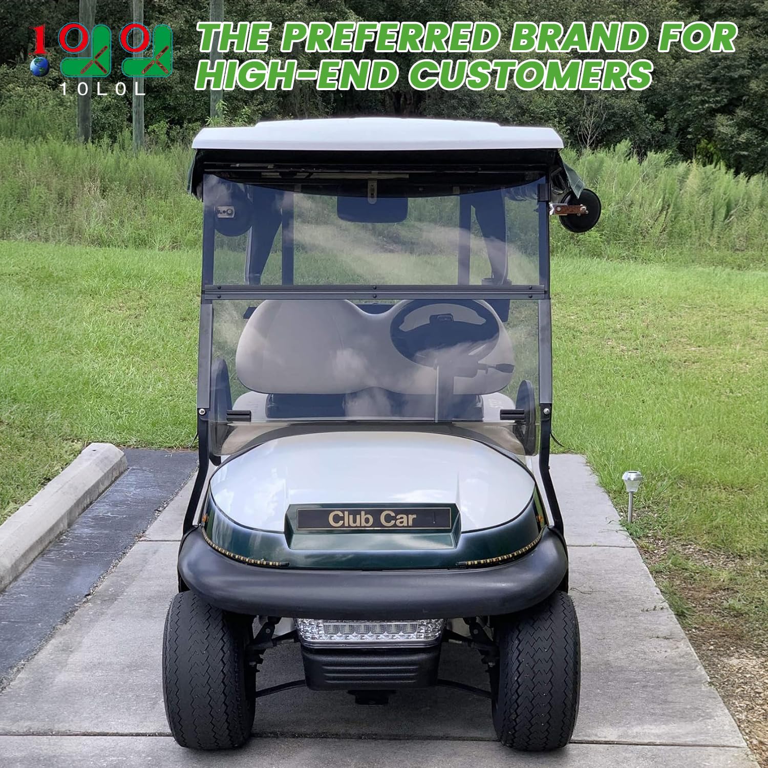 10L0L Golf Cart Windshield Mounting Kit for Club Car DS & Precedent - Includes Windshield Sash & Bottom Clips (12.6