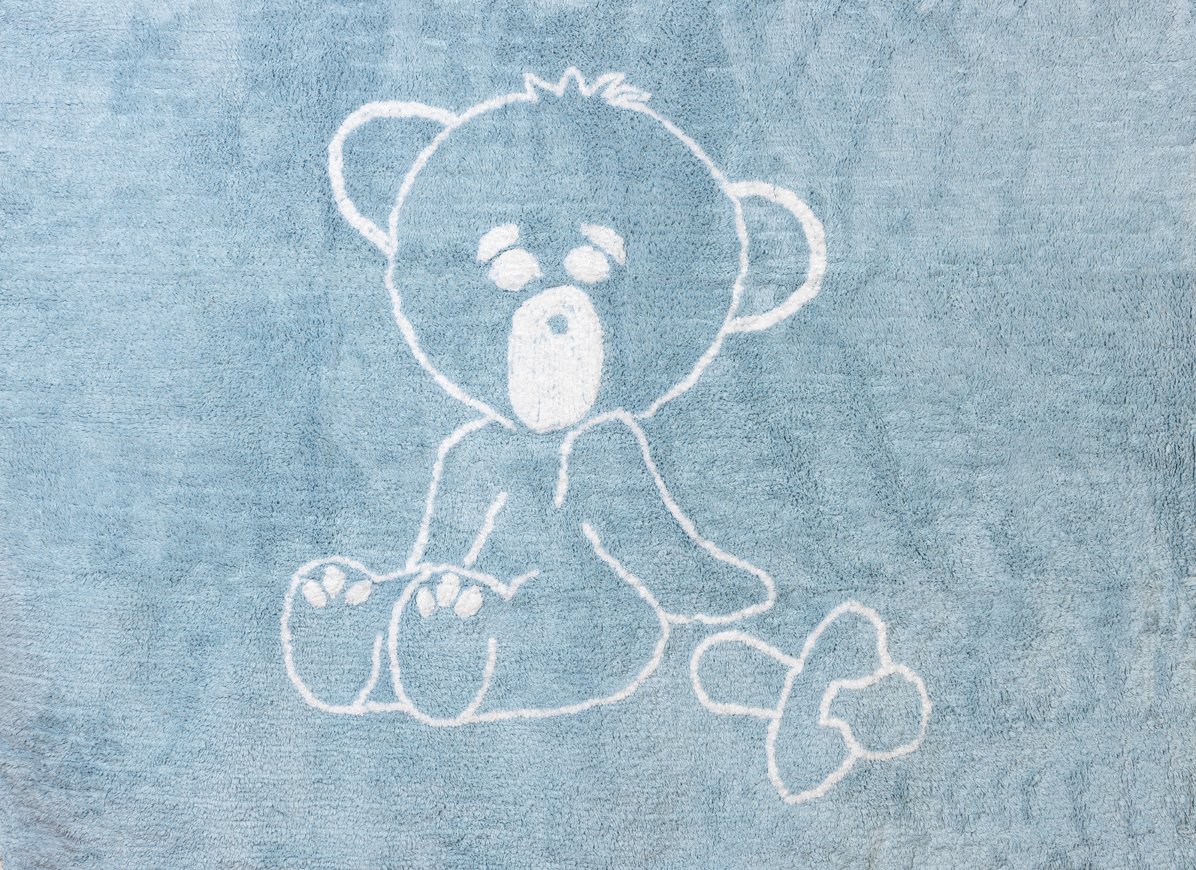 AratextilKids Rug 100% Cotton Machine Washable Collection Osito Celeste 120x160 cms