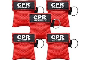 AOUTACC 5PCS CPR Mask Pouch with One-Way Valve Breathing Barrier Pouch
