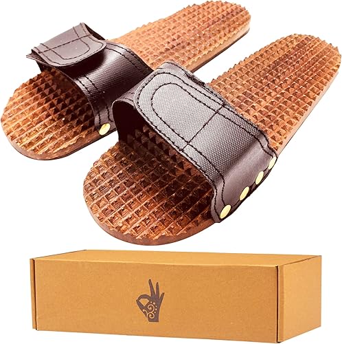 HATHKAAM Masajeador de pies de madera con múltiples rodillos de 13 pulgadas Masajeador de pies unisex de palisandro de pies con doble tejido