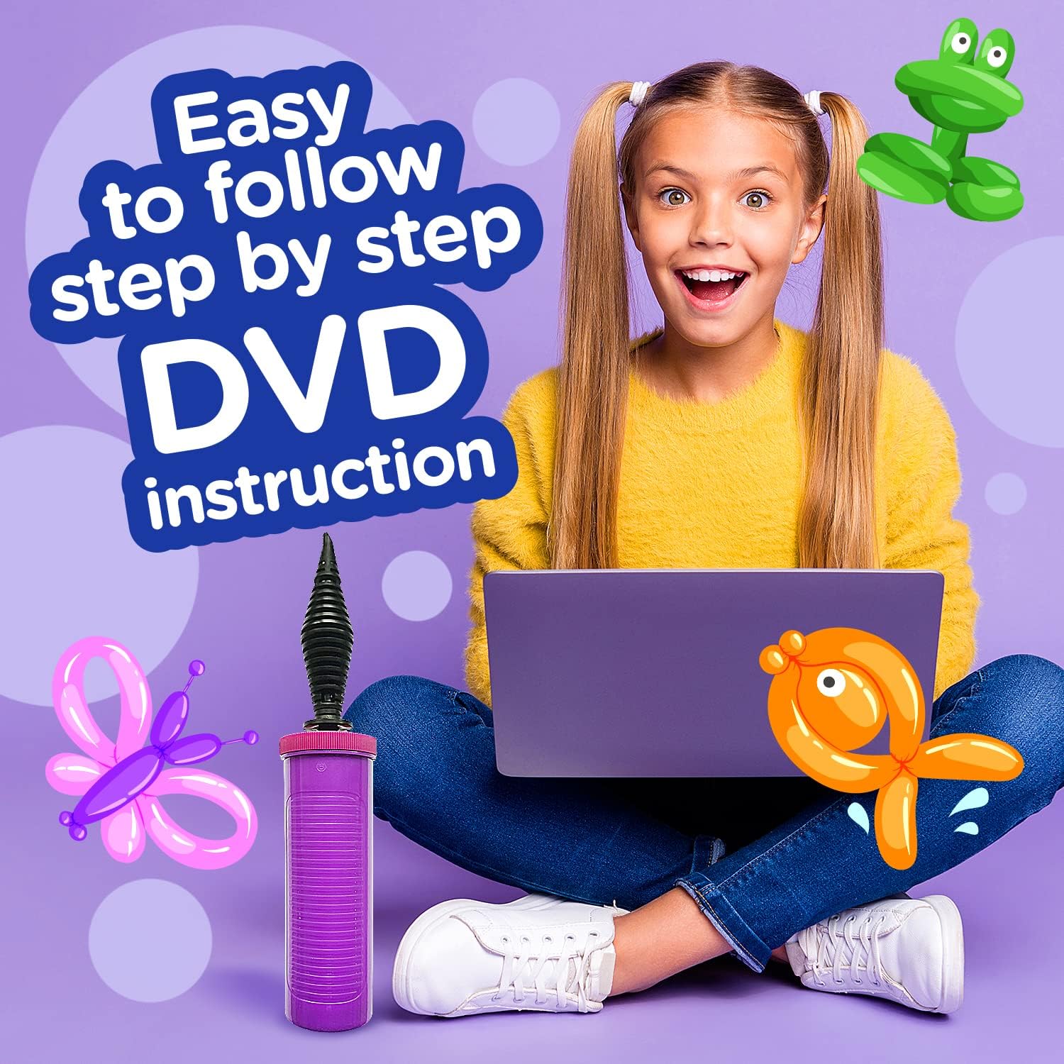 DIY Balloon Animal Kit for beginners. Twisting & Modeling balloon Kit 30 + Sculptures ,100 Balloons for balloon animals , Pump, Manual + DVD. Party Fun Activity/Gift for, Teens Boys and Girls : Toys & Games