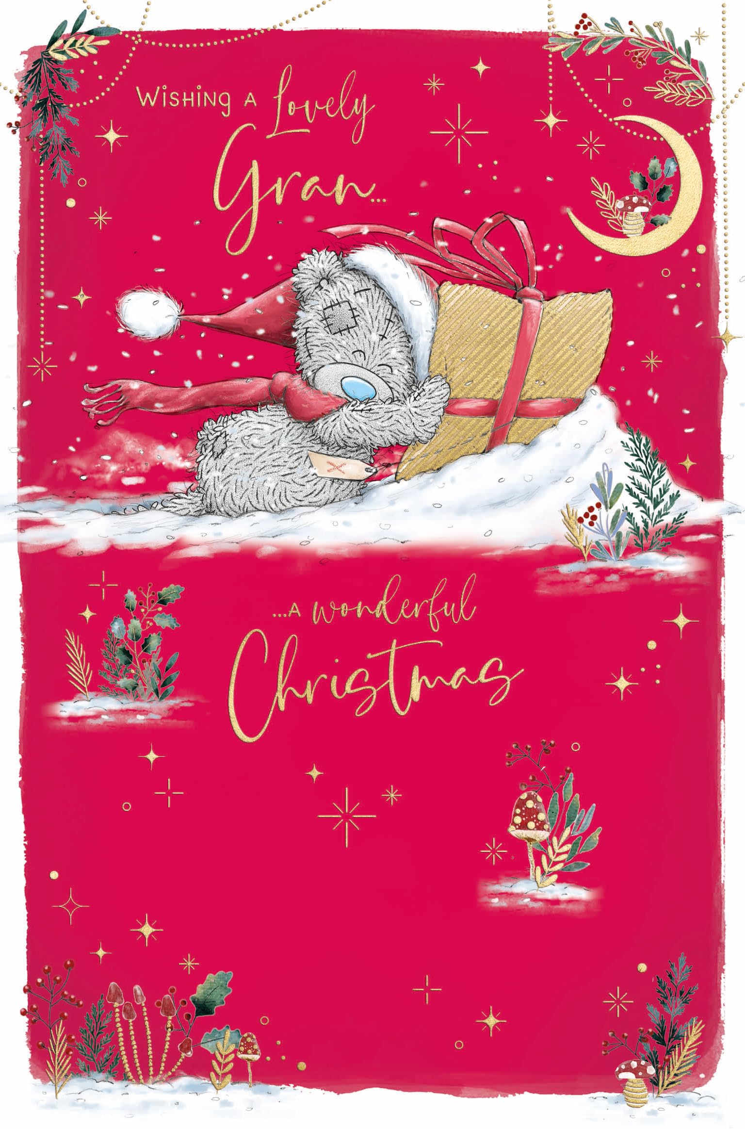 Me To You Tatty Teddy Cute Christmas Card Lovely Gran 5x8ins - Official Collection