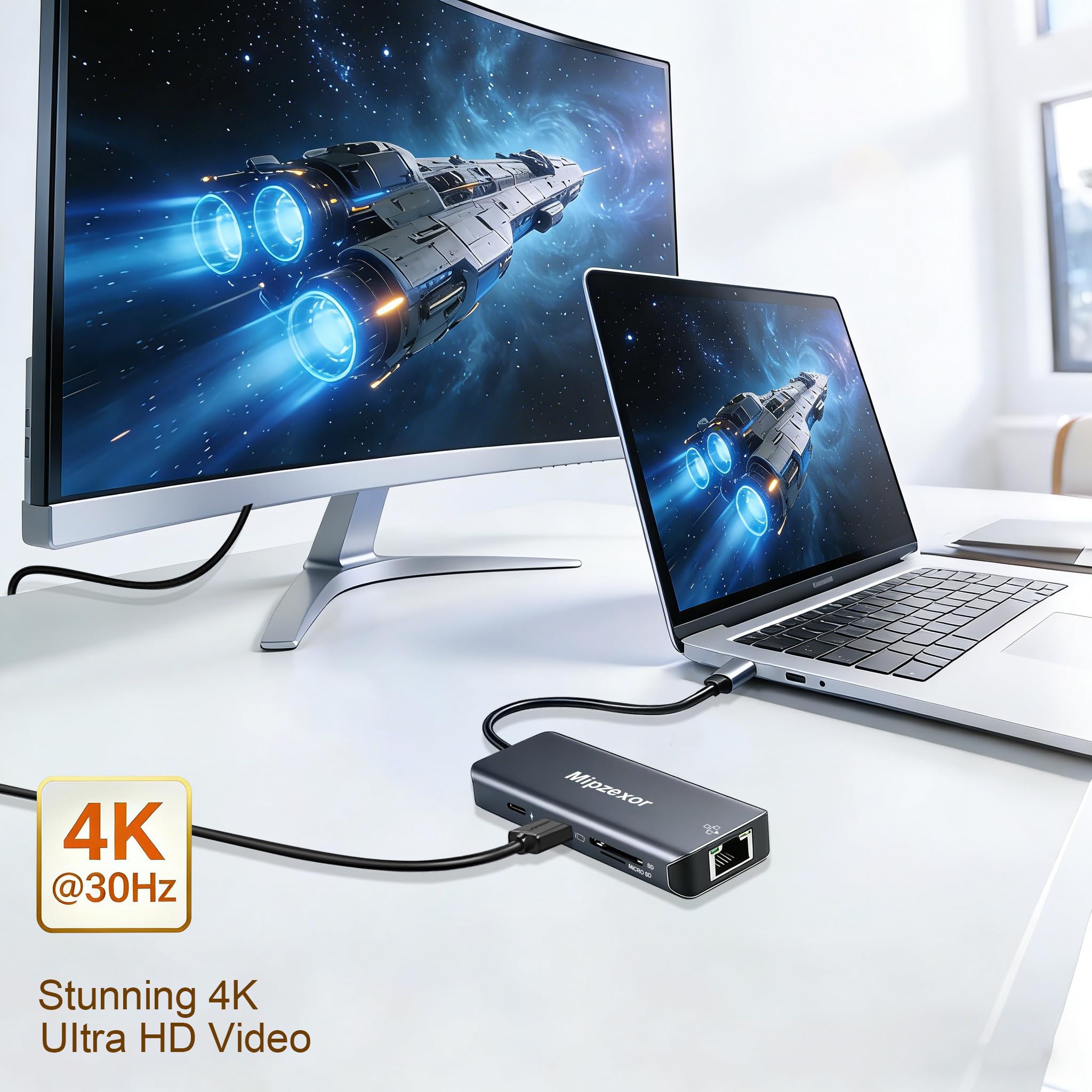 Stacja dokująca USB C 8 w 1 adapter USB C na hdmi gigabit ethernet 1 Gb/s koncentrator Ethernet 100 W zasilanie 3 x porty USB 3.0 czytnik kart SD/TF adapter Ethernet USB C do MacBooka Pro/Air Dell XPS