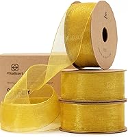 Vista 20 de Vitalizart - Cinta de gasa verde salvia de organza, cinta transparente de 1 pulgada x 30 yardas, cintas de tela hechas a mano para envolver regalos