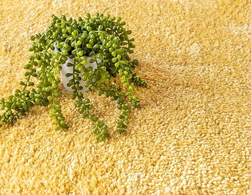 Miniatura 5 de Unique Loom Colección Solo - Alfombra de área Calabasas (3 pies 3 pulgadas x 5 pies 3 pulgadas, rectangular, color amarillo)