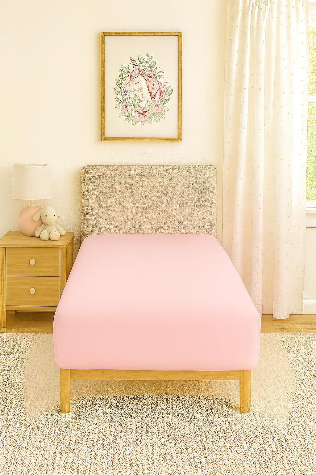 Comfortnights Pink Flame Retardant Bed Linen Single Fitted Sheet (Pink), Certified To Bs7175 Ignition Source 5+7, Also Known As Crib 7 Or Fr Source 7.