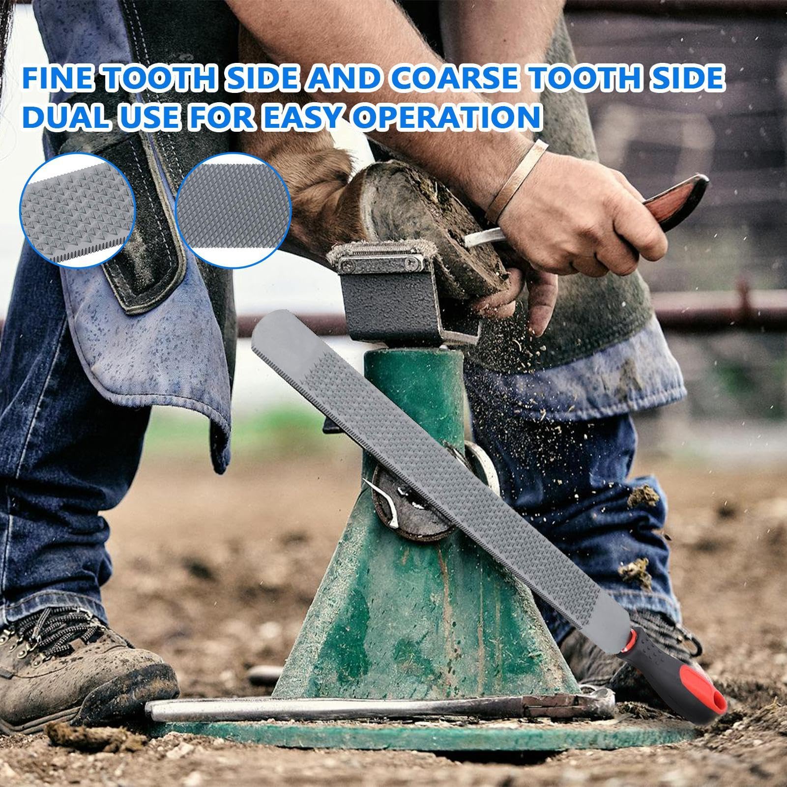 Râpe – Outil de Coupe de Sabots | Râpe Farrier – Farrier – Répartition des Sabots Double Face du Cheval – Outil de Coupe Ergonomique – pour chèvre, Vache, âne, Cochon, Sabots d'animaux, Animal