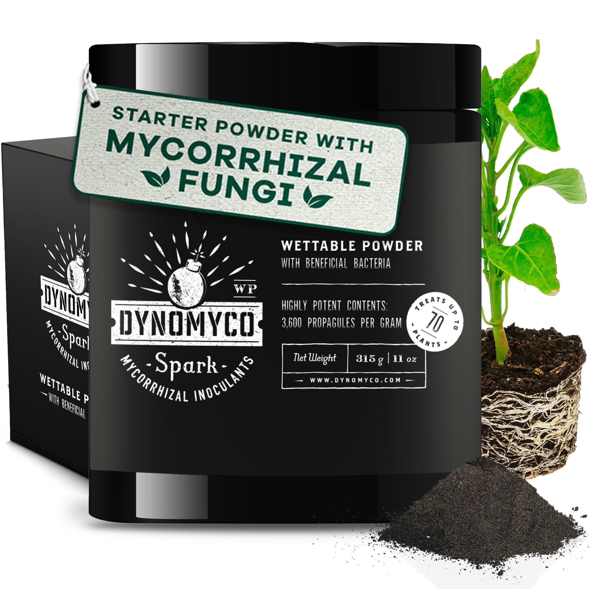 Amazon.com : DYNOMYCO Spark WP Mycorrhizal Fungi, 11oz Wettable