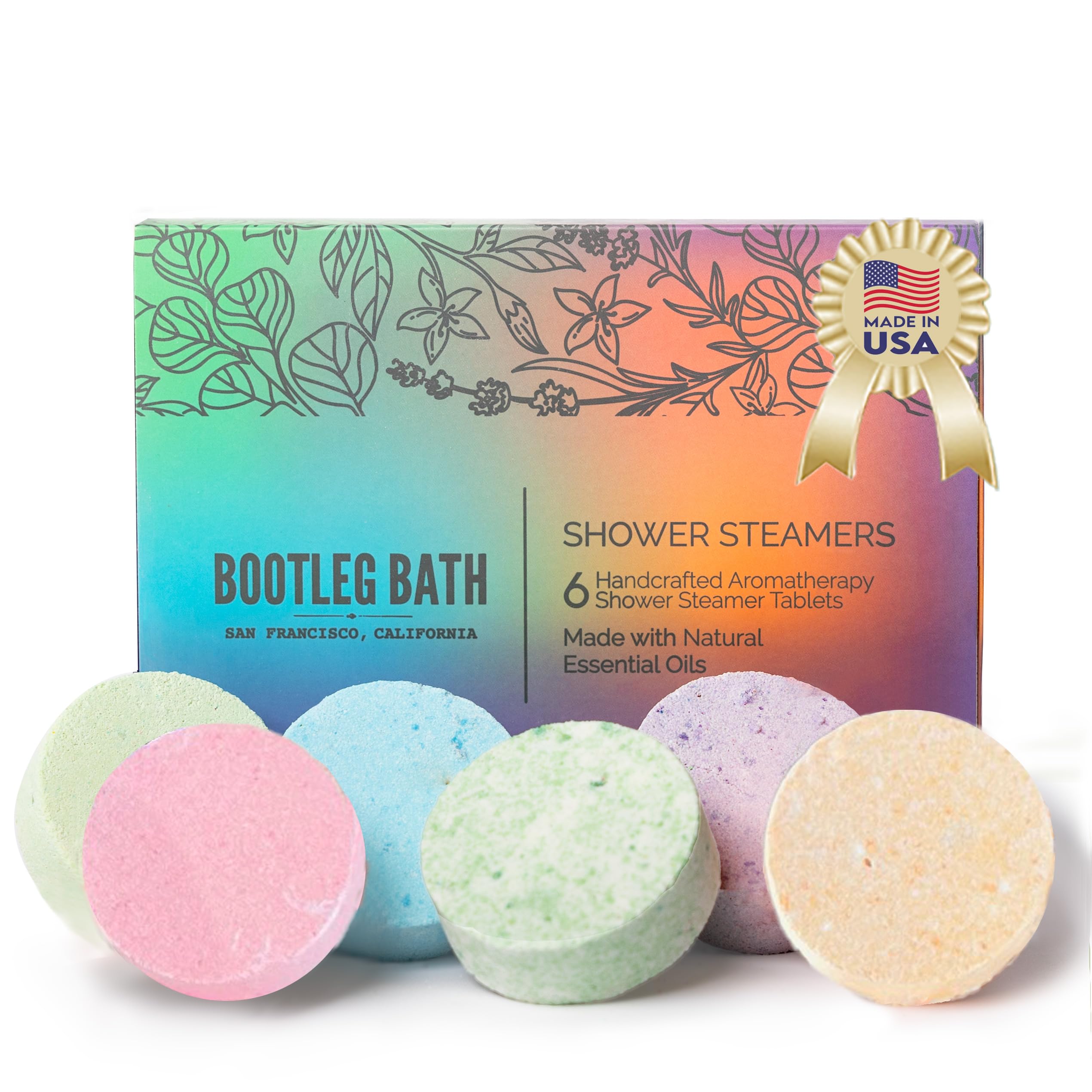 BOOTLEG BATH Shower Steamers Aromatherapy Multi Pack, Pure Essential Oil, All Natural, for Men and Women, Made in USA