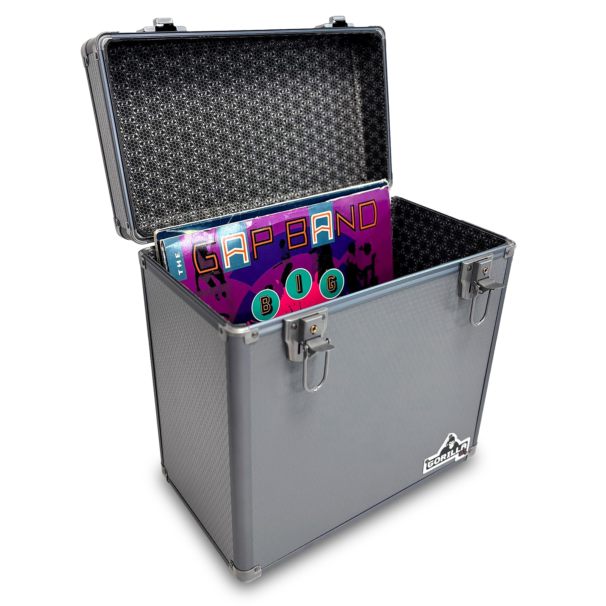 Gorilla Dj Grey Gorilla Lp50 12" Vinyl Record Storage Box Case (Grey) With Free Cleaning Cloth