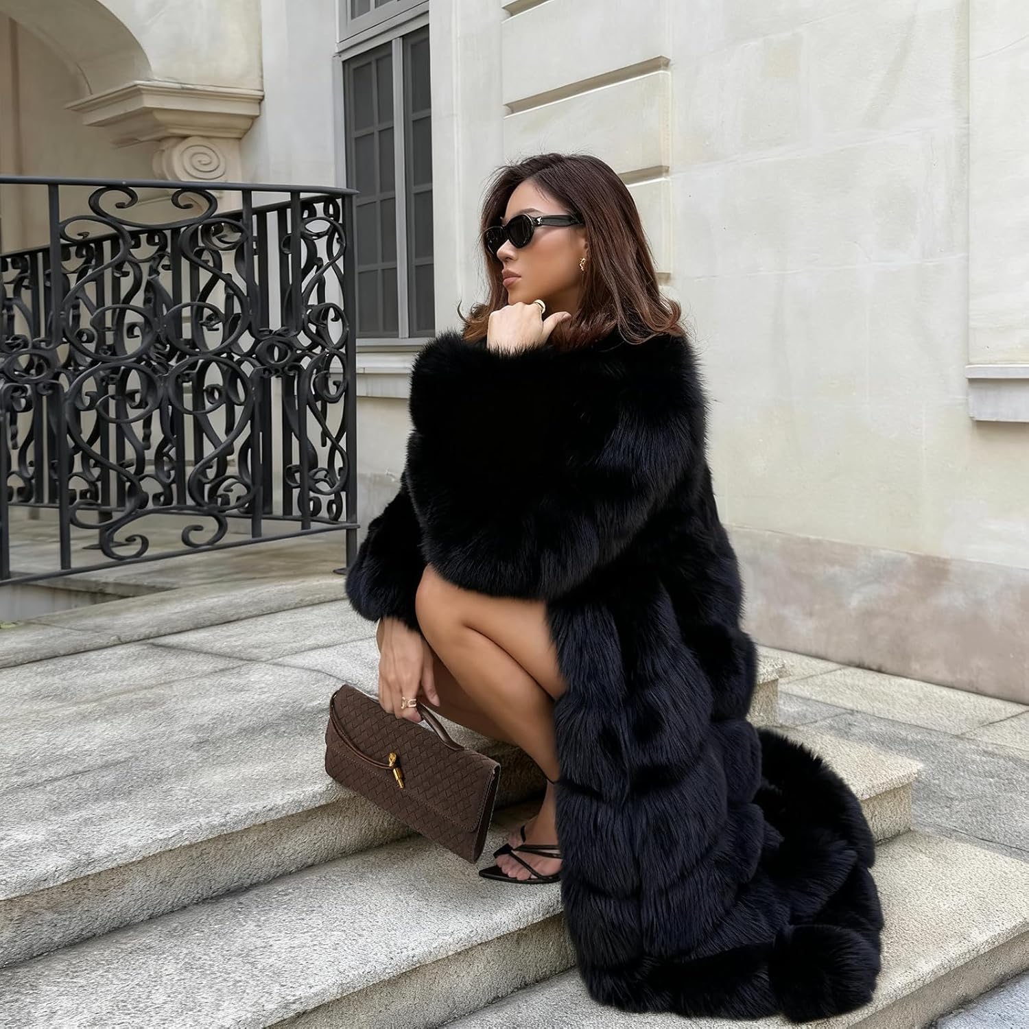 Woven Clutch Purses for Women, Formal Satchel Leather Evening Bag Shoulder Handbag - Image 2