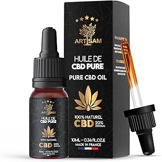 ARTISAM | Huile de CBD PURE H 20% Pressée à Froid | Huile de Graines de chanvre | Formule Premium Fabriquée en France | Sommeil Puissant | cdb Hemp Oil herbe puff hhc 10ml