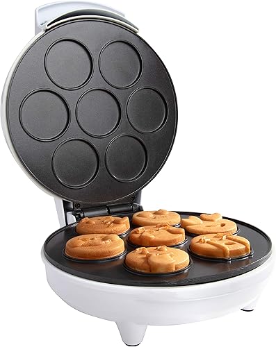 Miniatura 8 de Mini waflera de emojis para desayuno especial, prepara 7 panqueques únicos de waffles de cara sonriente, eléctrico antiadherente, feat kiss,