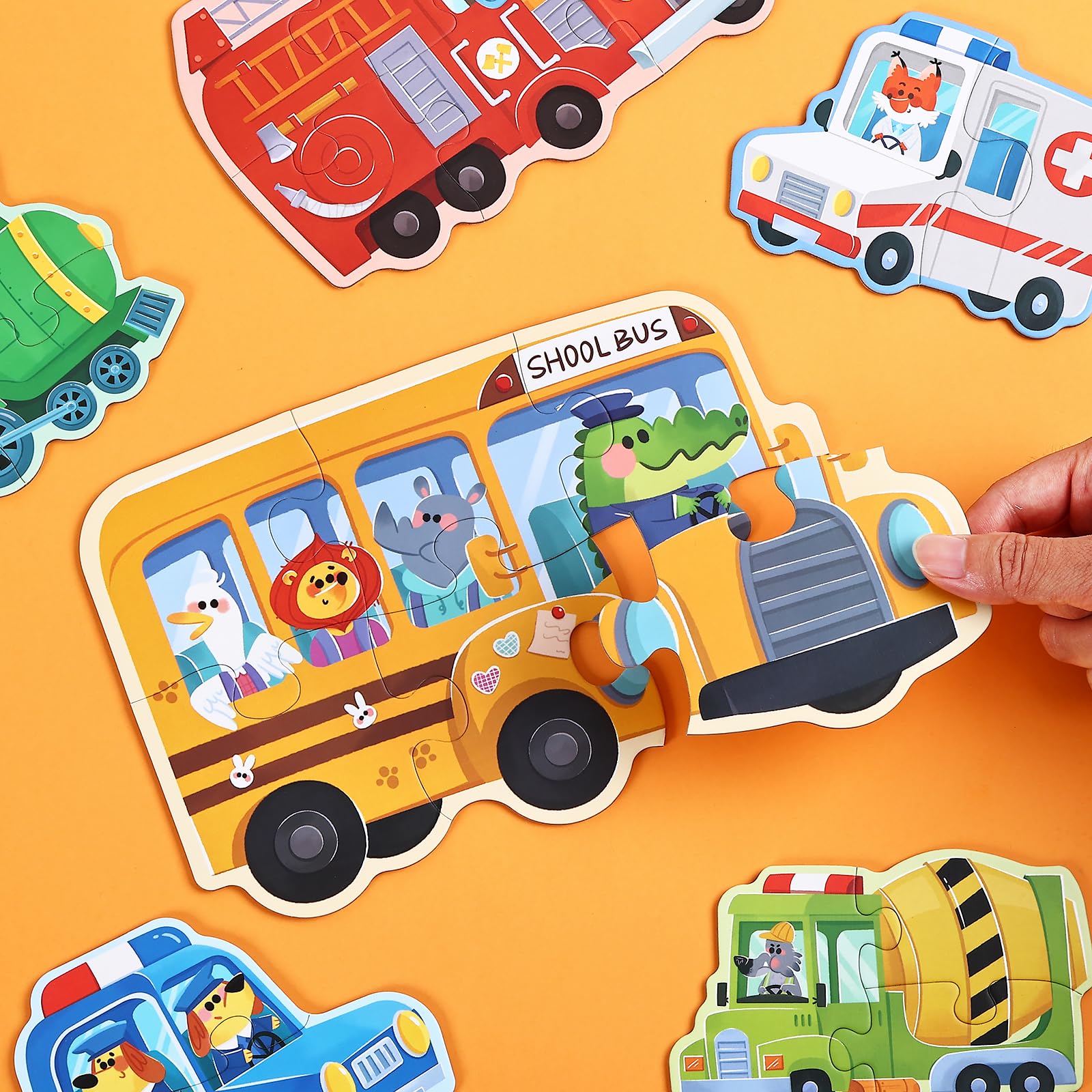 BBLIKE Bambini Montessori Puzzle Giocattoli - Puzzle per Bambini Confezione da 6 Puzzle Jigsaw Puzzle Bambino Giocattoli per 3 4 5 anni Montessori Regali educativi (Trasporto)