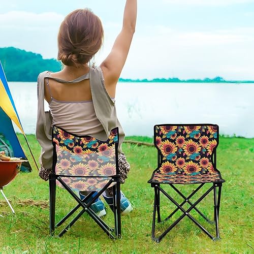 Miniatura 2 de Sillas de camping plegables al aire libre de flor de girasol para adultos silla de camping portátil silla de césped ligera 202a3831