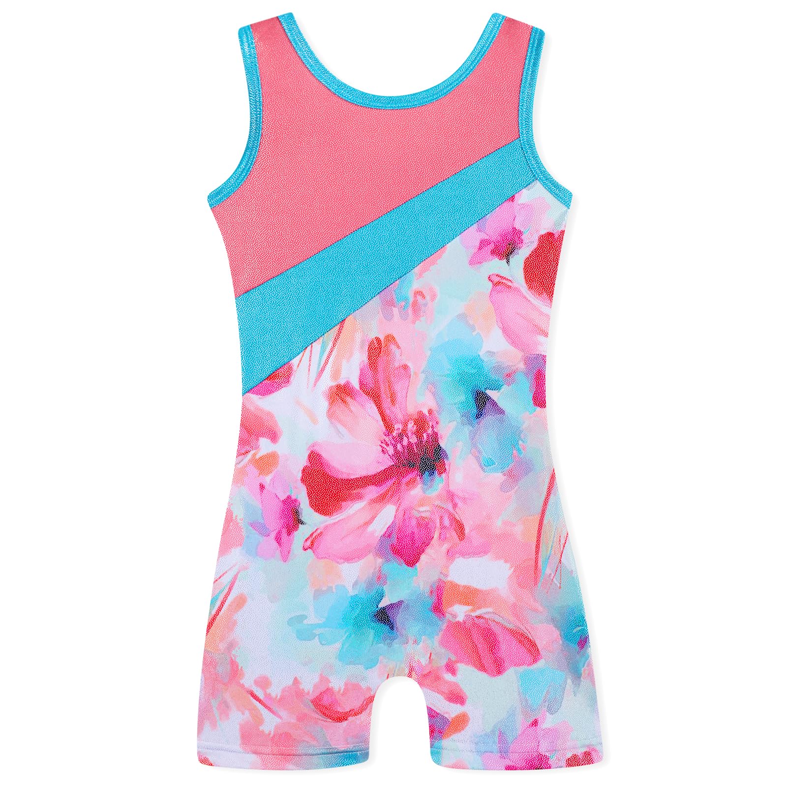 HOZIY Gymnastics Leotards for Girls with Shorts Toddlers Biketards Rainbow Unicorn Dinosaur Mermaid Leopard Flower Galaxy