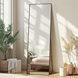 Delma Wall Full Length Mirror,Standing Mirror Full Body,Large Floor for Wall Door Bedroom Bathroom Living Room with Aluminium Frame(with Stand,56x15-Black)