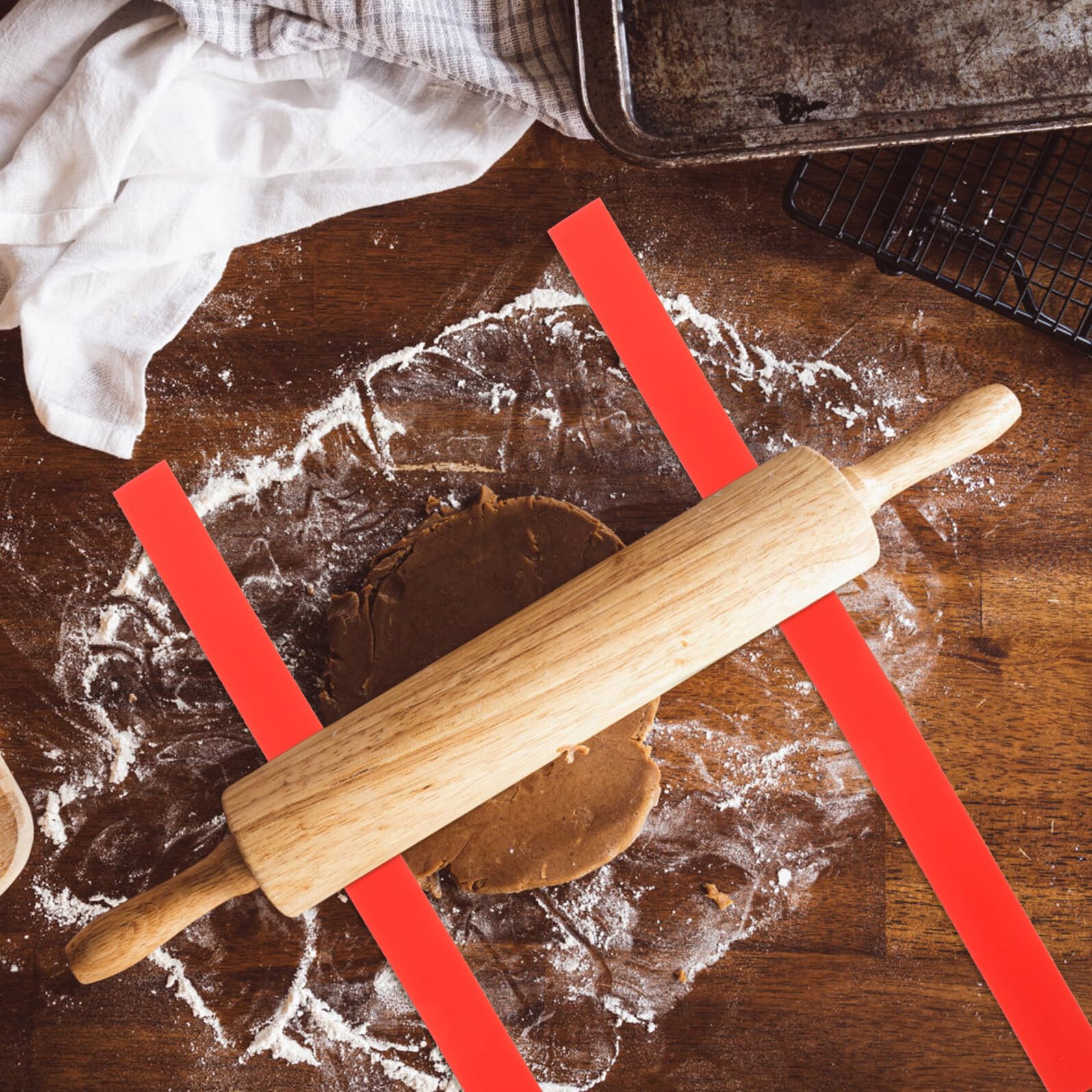 Guías de Rodillo de Silicona Antiadherentes para Medir Grosor de Masa, 6