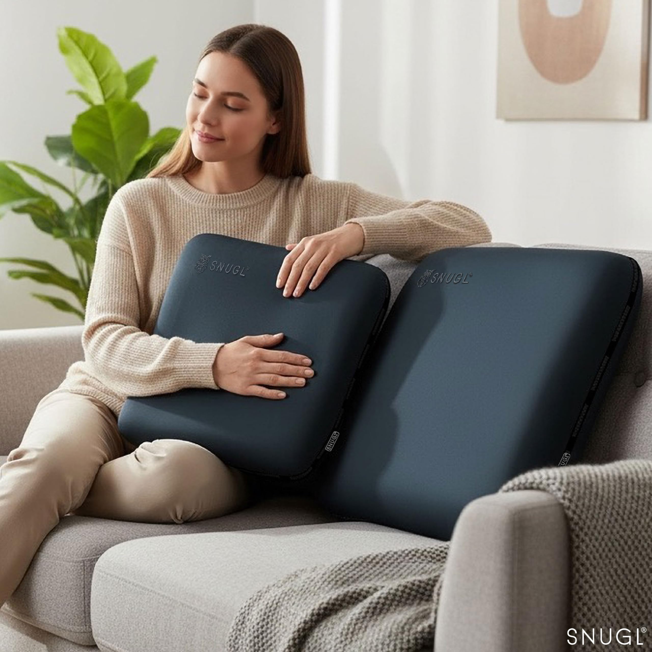 Amazon｜SNUGL 低反発ソファクッション (20インチ x 20インチ (50cm x