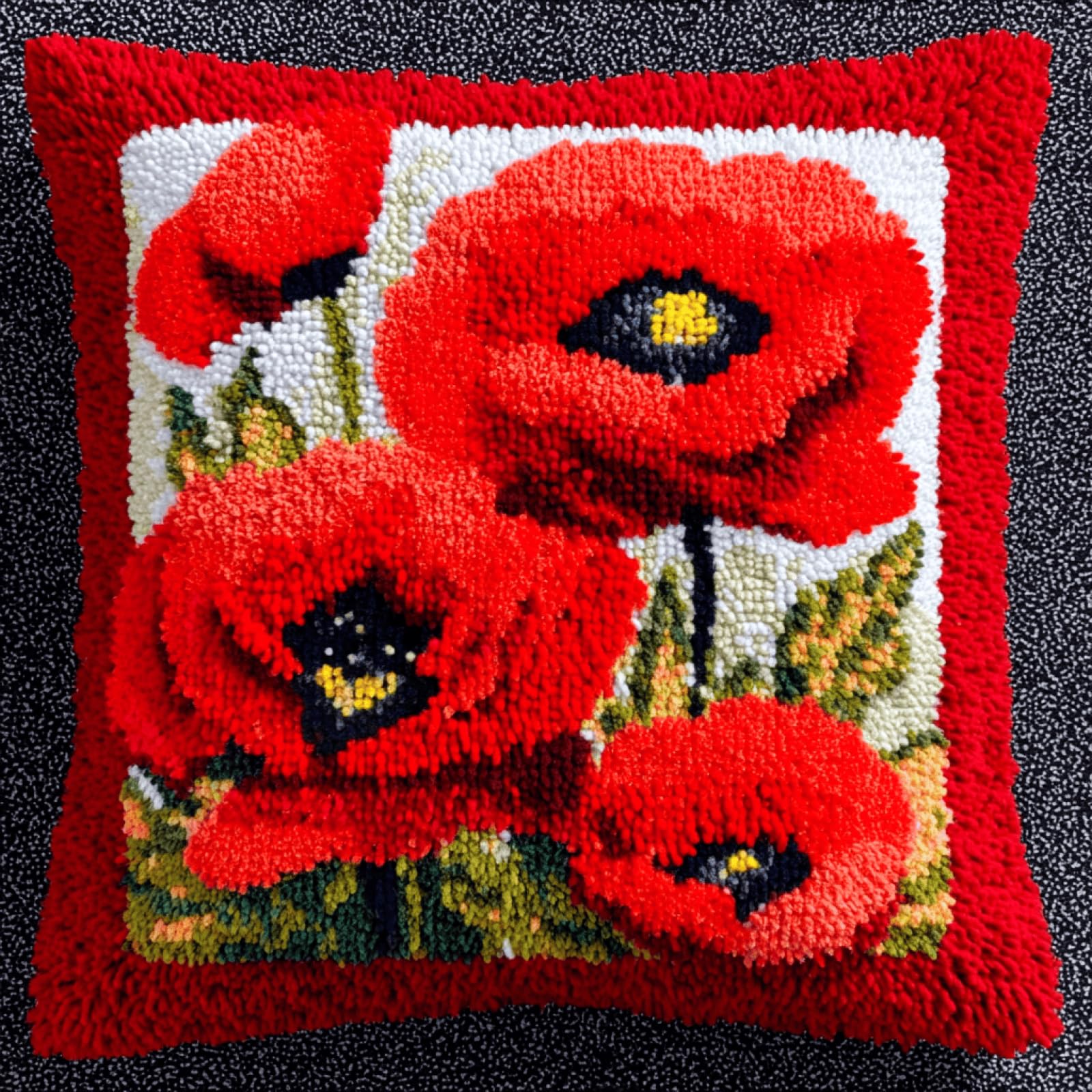 kitphoenix Complete Latch Hook Cushion Kit for Adults Safflower