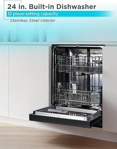 Miniatura 2 de BLACK+DECKER Lavavajillas integrado de 24 pulgadas, capacidad de ajuste de 12 lugares con bañera de acero inoxidable, lavadora con 6 programas de