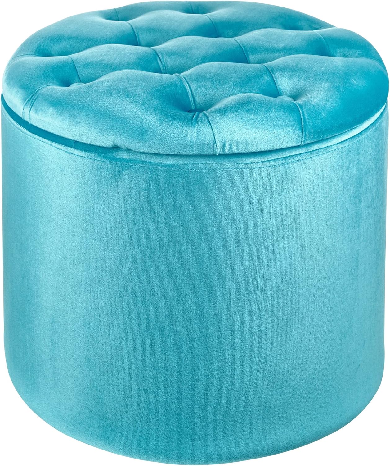 Baroni Home Pouf Contenitore Poggiapiedi con Scarpiera Interna, Pouf in Velluto Portascarpe