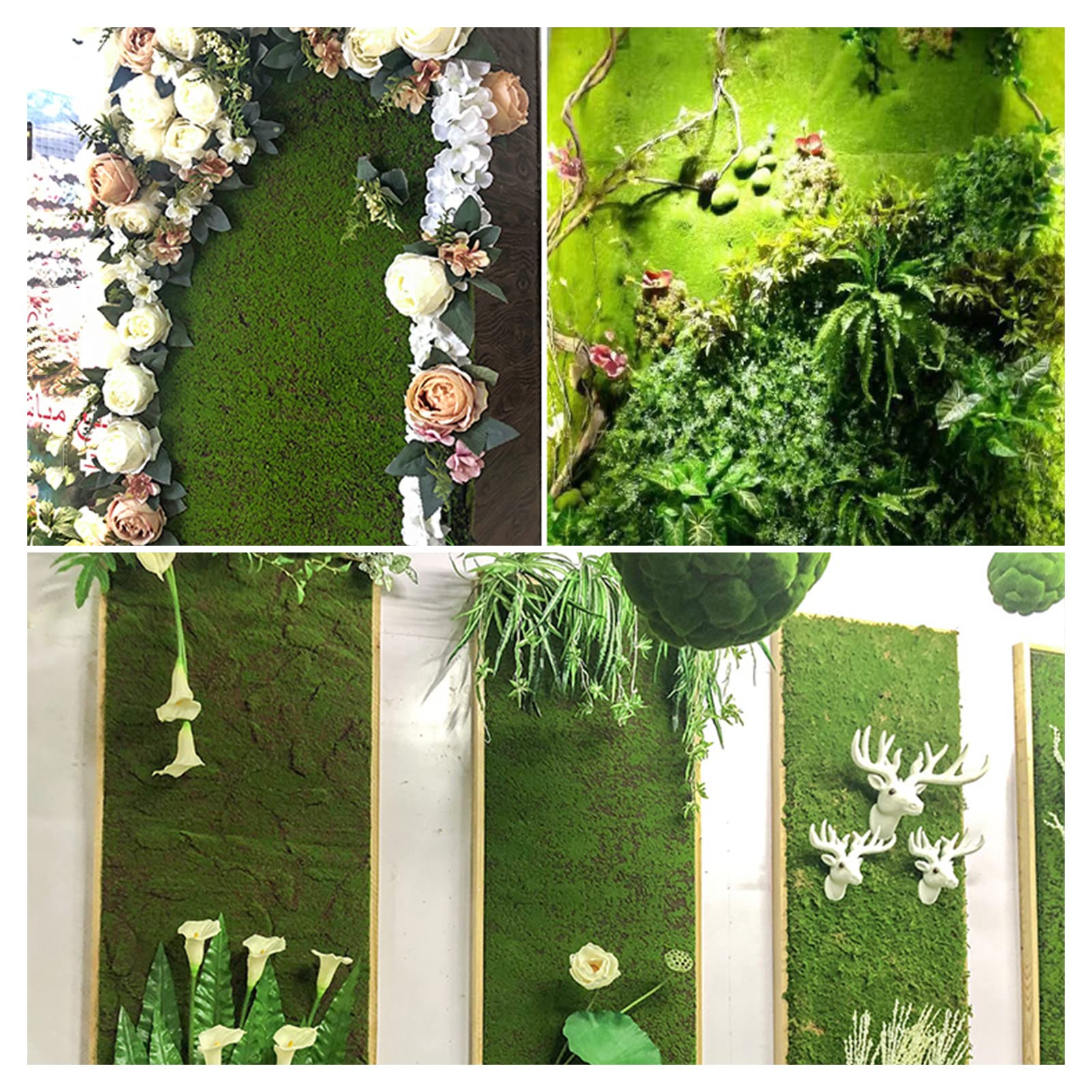 Künstliches Gartengras, Moosmatte, Realistisches Aussehen, Rasen, 3.3x3.3 Ft, Für Landschaftsdekoration, Heimdekoration, Dekoration, Ornament, Garten, Puppenhaus, Mooshandwerk,Cracked Moss