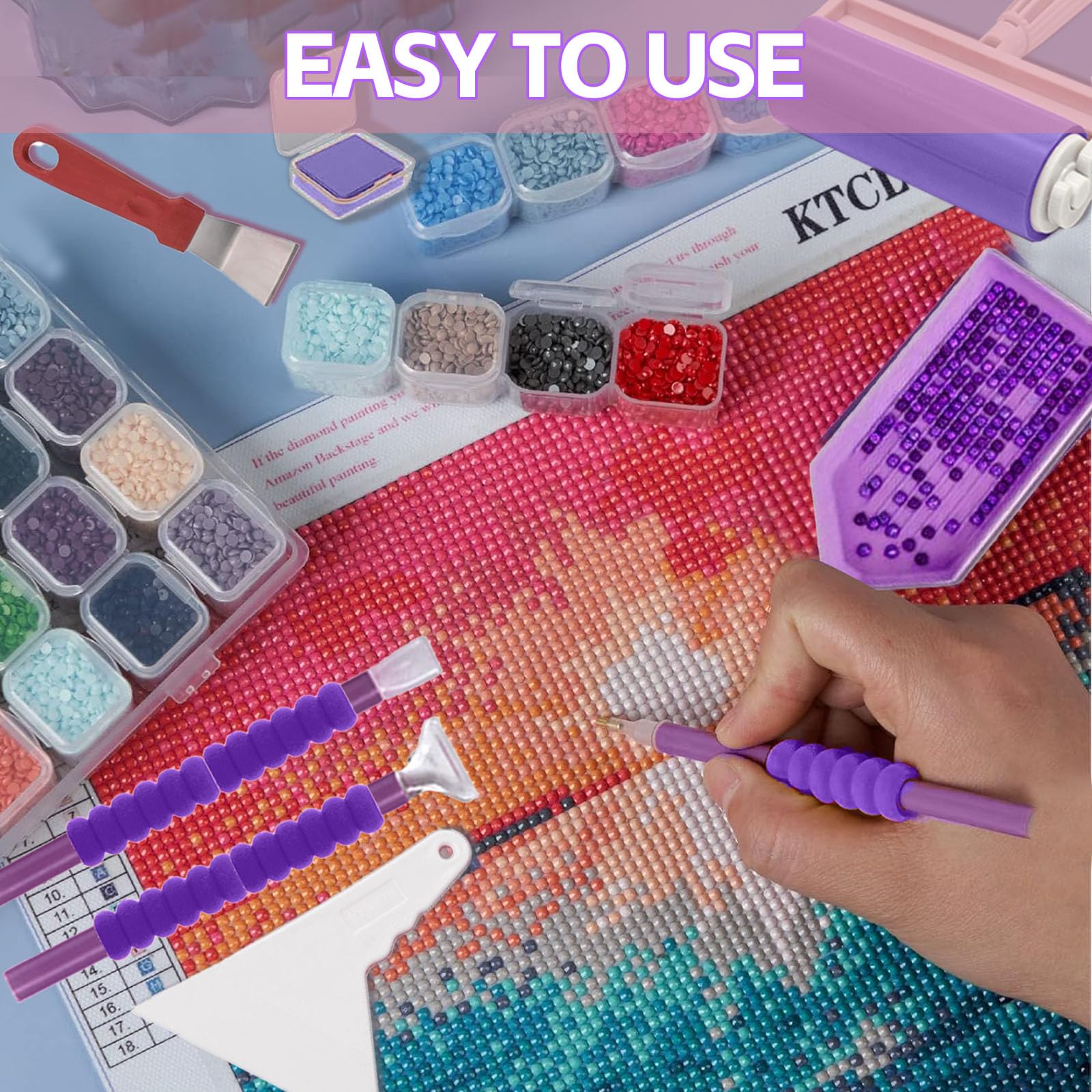 DNSGOOR 189Pcs all Inclusive Diamond Painting Accessori Strumenti di Pittura Diamante Kit Diamond Art Accessori Kit con A4 Diamond Painting Light Pad, Diamond Art Sealer Colla per DIY Craft