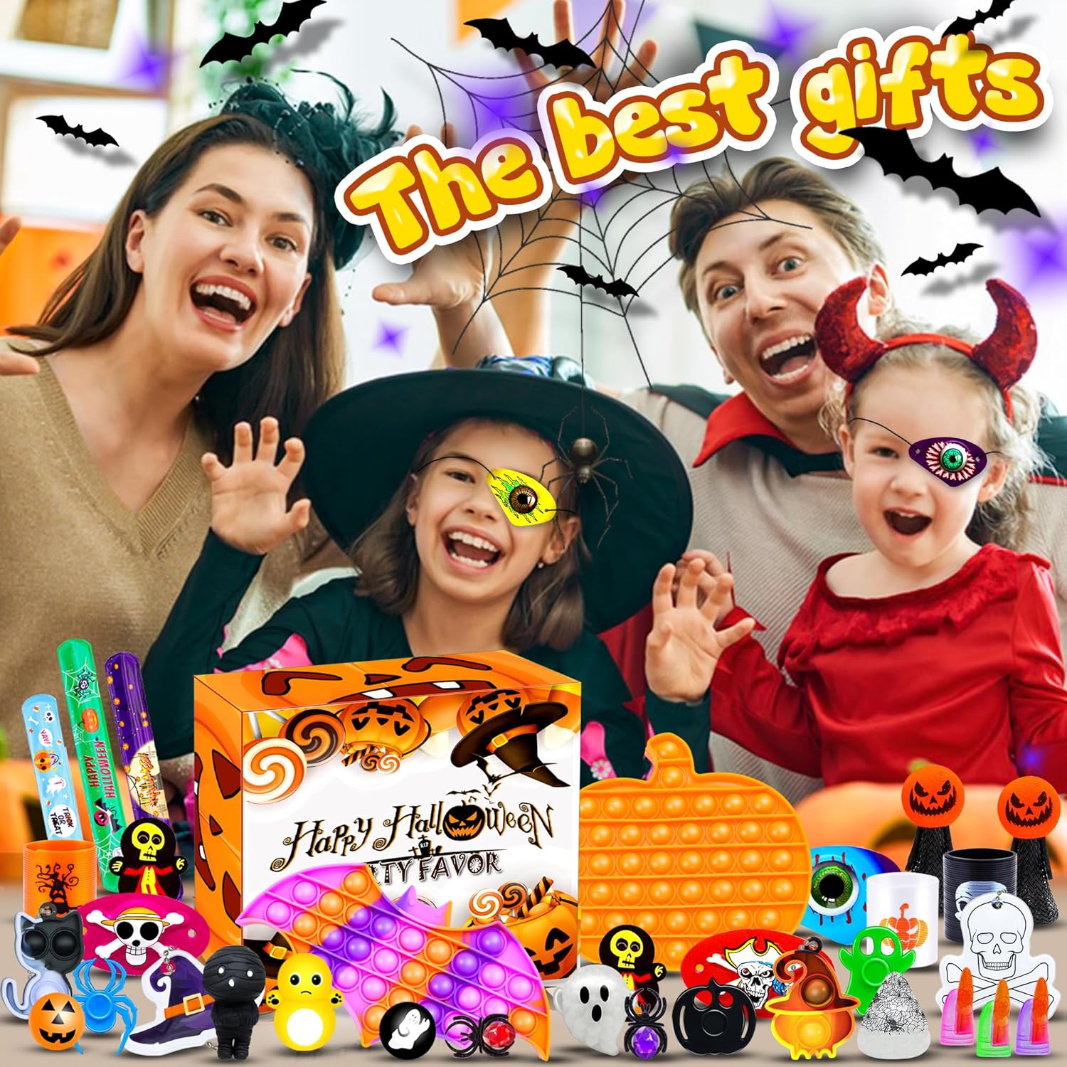 600+pcs Halloween Party Favors for Kids Fidget Toys Pack Bulk Prize Boxes Treasure Box Goodie Bag Stuffers Carnival Prizes Classroom Rewards Fillers for Children