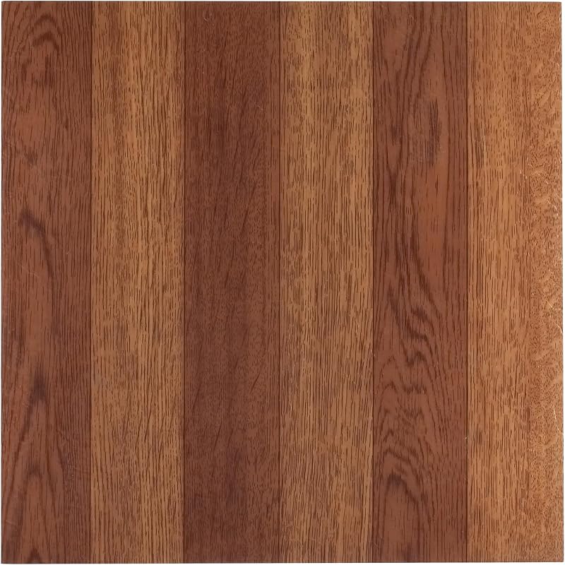 Tivoli Peel & Stick Vinyl Floor Tiles, 45-Pack, 12 x 12 in, Oak | Self-Adhesive Backing and Multi-Plank Coverage Pack: Vinyl Planks Combine Durable Surface Detail, Wood-Look Texture, and