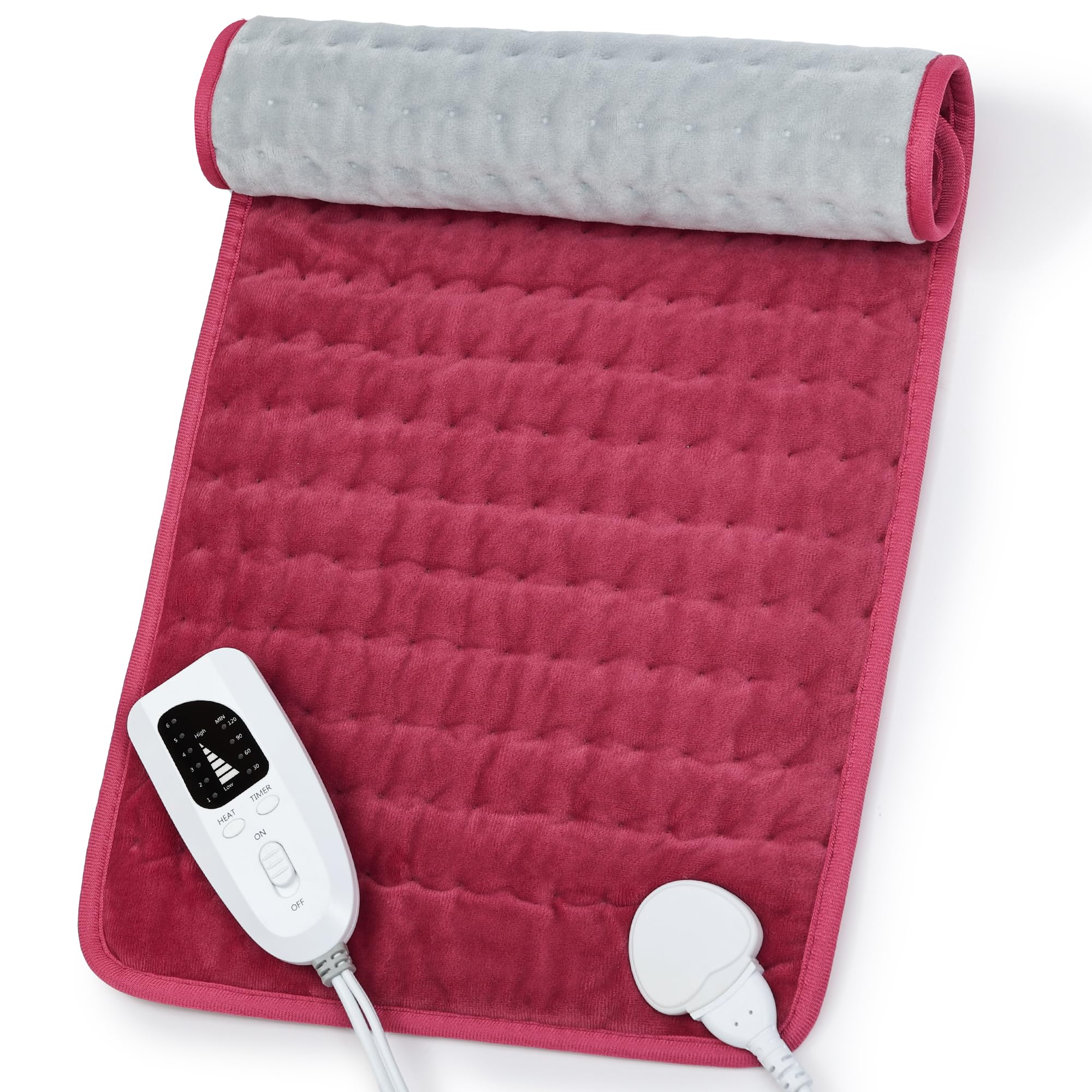 Heating Pad,Electric Heating Pad,Heating Pad for Back (Burgundy, 24"x12")