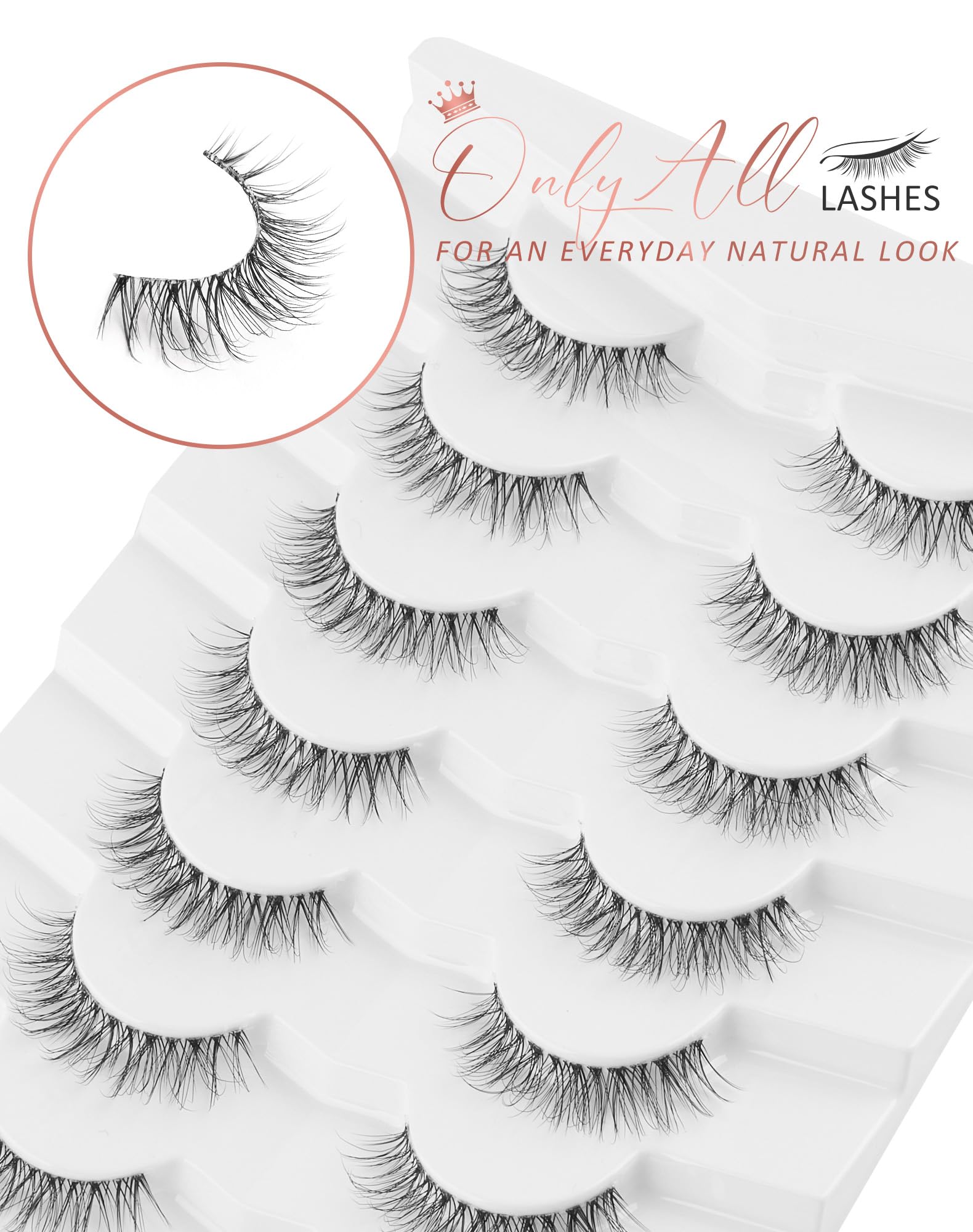 Eyelashes Natural Look Fake Small Eye Lashes Short (7MM-12MM) False Lash Wispy&Fuffly D86, Black - Image 4
