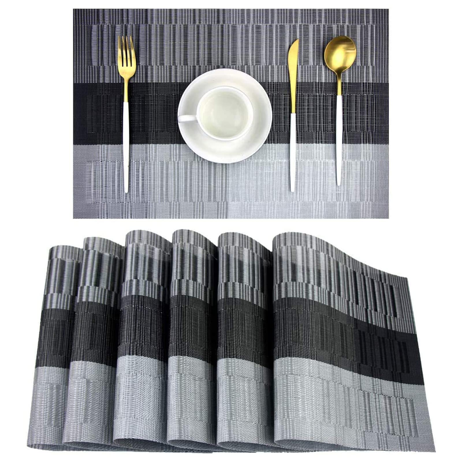 BIPASION Placemats, Placemats for Dining Table Set of 6