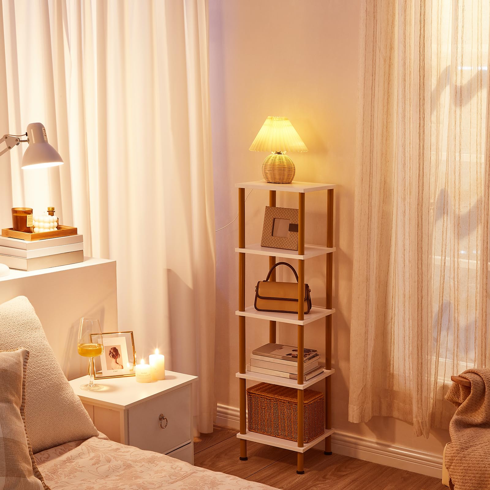 Snapklik.com : 5-Tier Corner Shelf Stand, Corner Square Rack Display ...