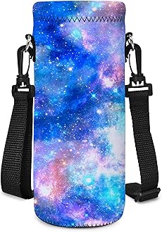 AUPET Water Bottle Carrier,Insulated Neoprene Water Bottle Holder Bag Case Pouch Cover 1000ML or 750ML,Adjustable Shoulder Strap, for Stainless Steel,Plastic Bottles