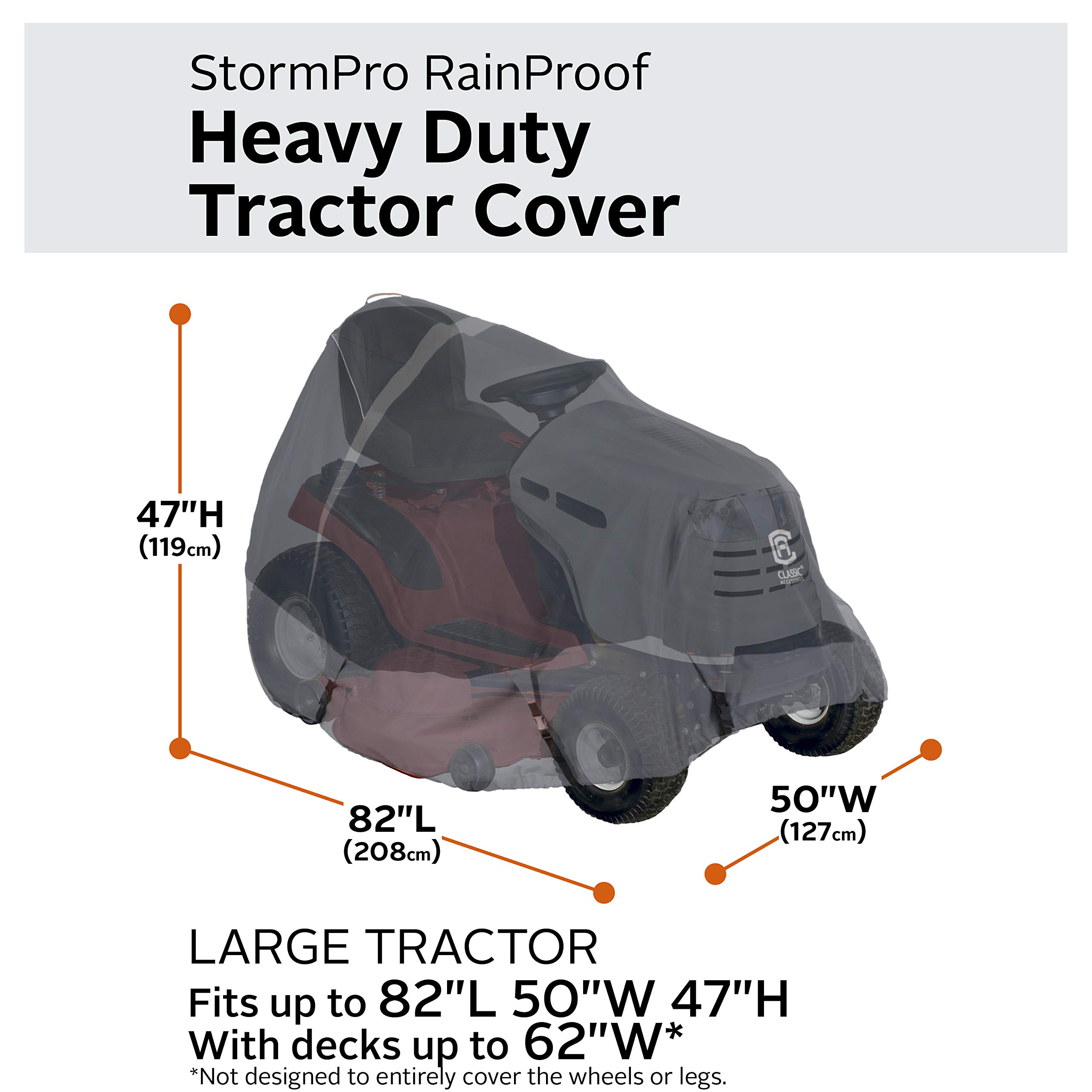 Tractor Cover Classic Accessories Heavy-Duty Lawn , Fits Tractors With  Decks Up To 54 Tractor Cab Classic Accessories StormPro RainProof Heavy-Duty Tractor Cover, M