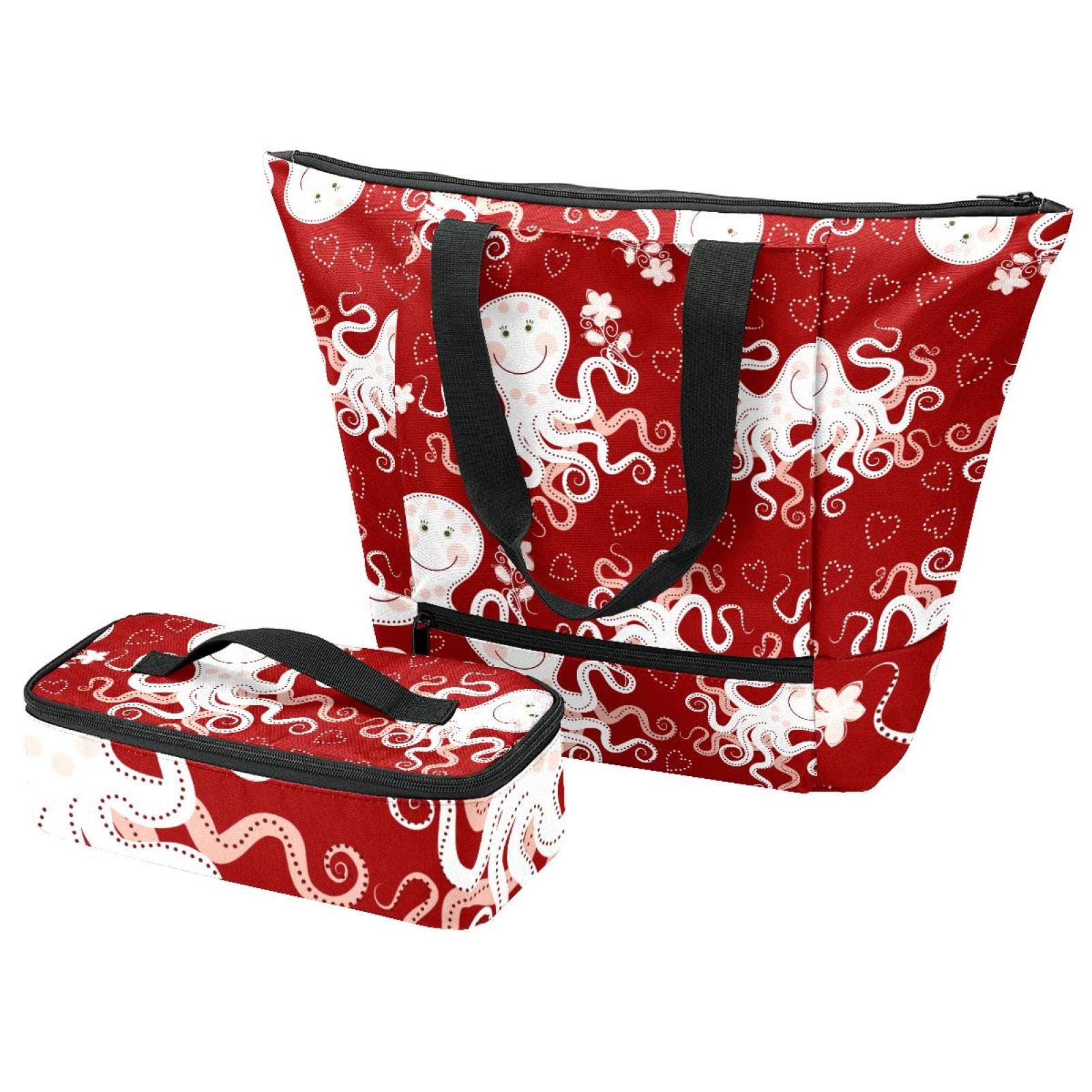 Sac fourre-tout et boîte à déjeuner isotherme avec motif créatures nautiques