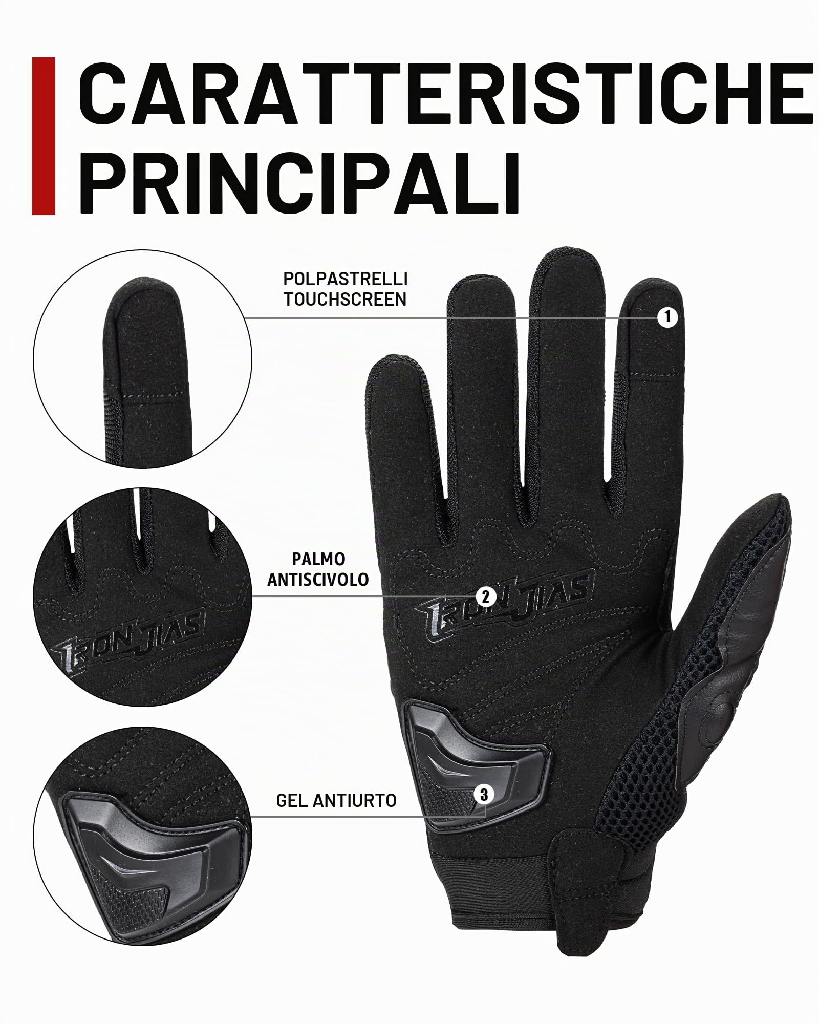 Guanti moto da uomo Touch Screen da donna Outdoor Riding Locomotive Cavaliere Off-Road Guanti da gara All-Finger
