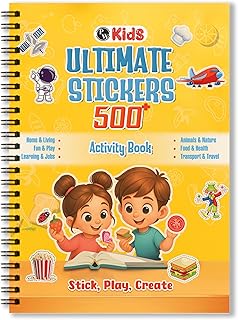 500+ Ultimate Stickers Activity Book for Kids Ages 2-5 Years, Theme Based Reusable Stickers, Fun Learning & Educational Bo... Price In India
