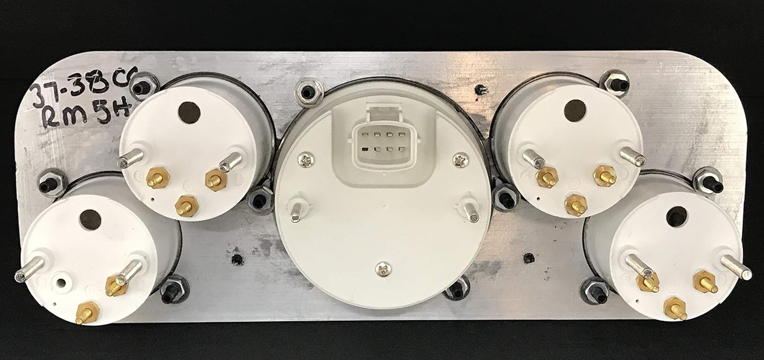 Dolphin Gauges 1937 1938 Chevy Car 5 Gauge Dash Cluster Panel Set Rear Mount Programmable Tan