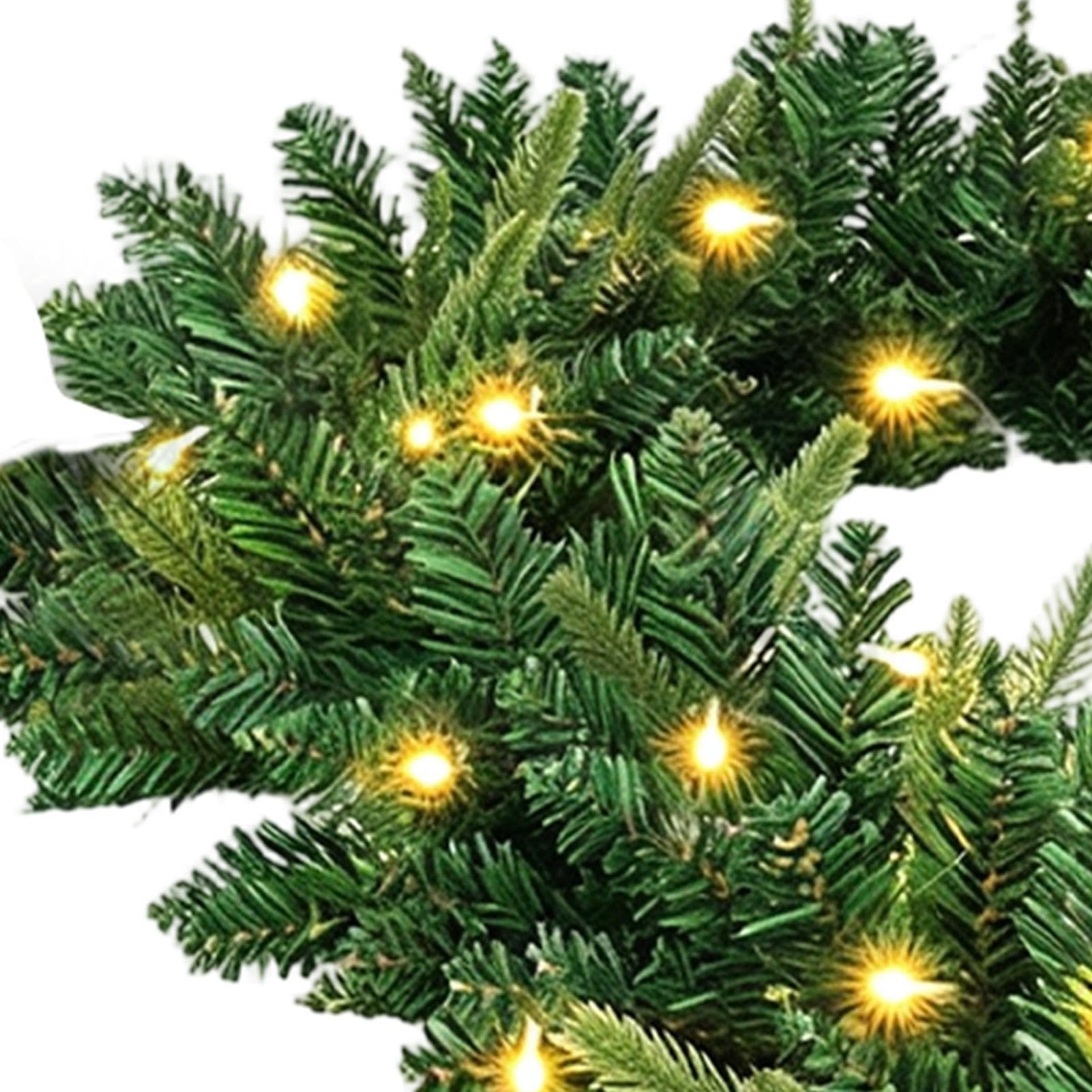 Ghirlanda Natalizia Preilluminata 200cm Pino Artificiale Realistico Con LED