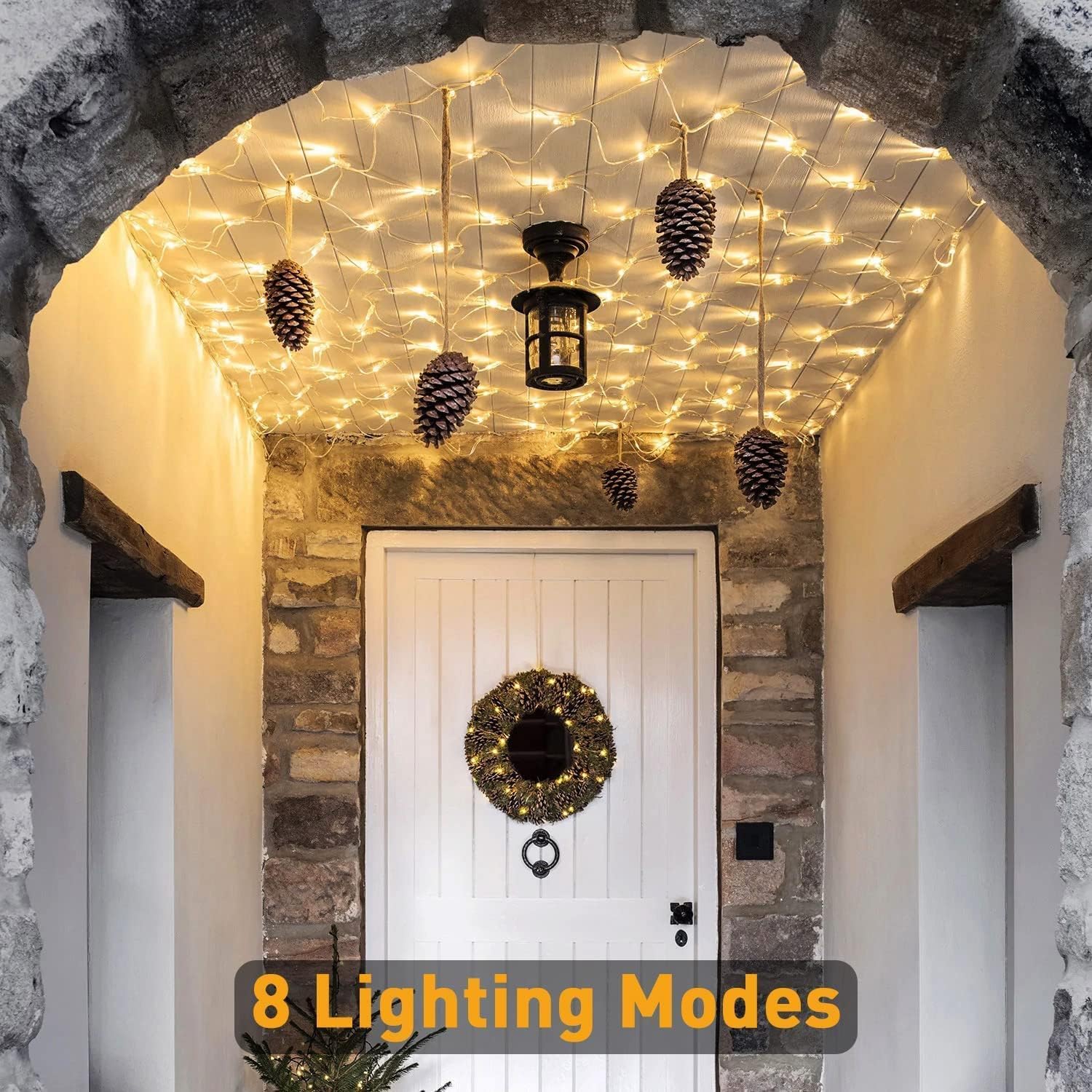 LED Lichternetz 6x4M, Außen Garten Baum Lichterkette für Büsche 627 LEDs Lichterkette Netz Weihnachtsbeleuchtung, IP44 Wasserdicht, mit Timer 8 Leuchtmodi, für Garten Büsche Innen Balkon D(Size:6m*4m)