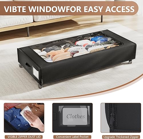 Miniatura 4 de XXXXL Almacenamiento Extra Largo Debajo de la Cama con Ruedas, TAMAÑO MÁS GRANDE Disponible (66L) organizador de almacenamiento debajo de la cama