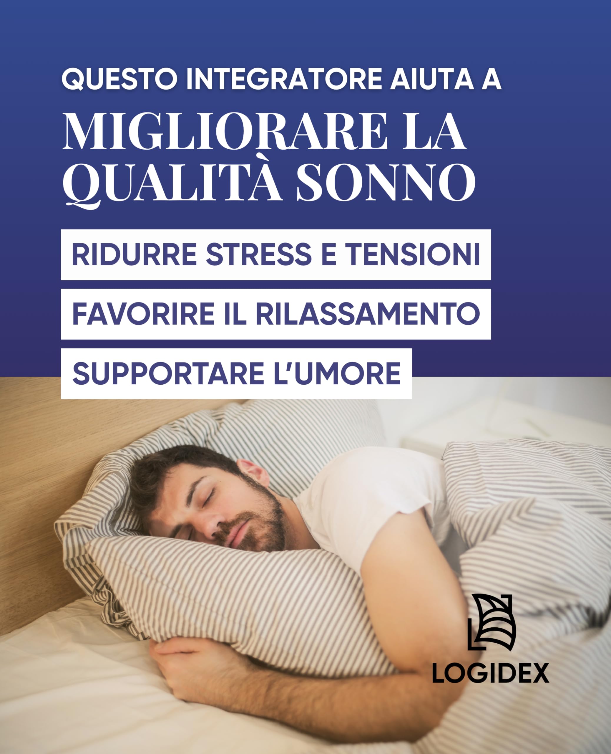 Quietil – Integratore Melatonina e Valeriana per Dormire – Formula Naturale Anti Stress – Pastiglie Orosolubili per Sonno Veloce e Profondo, 30 Compresse - Logidex