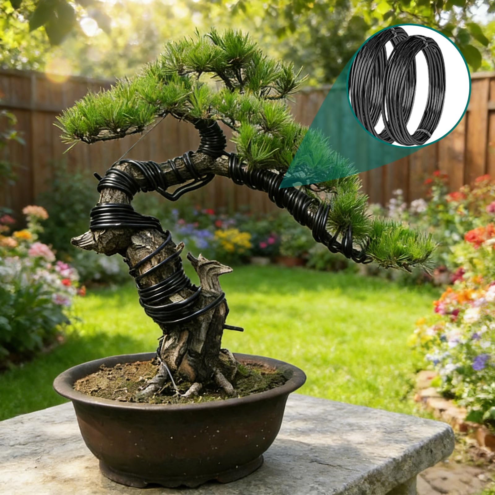 23 Pièces Kit Bonsai, Garden Tool Kit, Outils Jardinage, Outils Bonsai avec Gardening Trowel, Mini Rake and Spade, and Garden Gloves, Portable Kit Jardinage Convient Aux Passionnés Jardinage, Vert