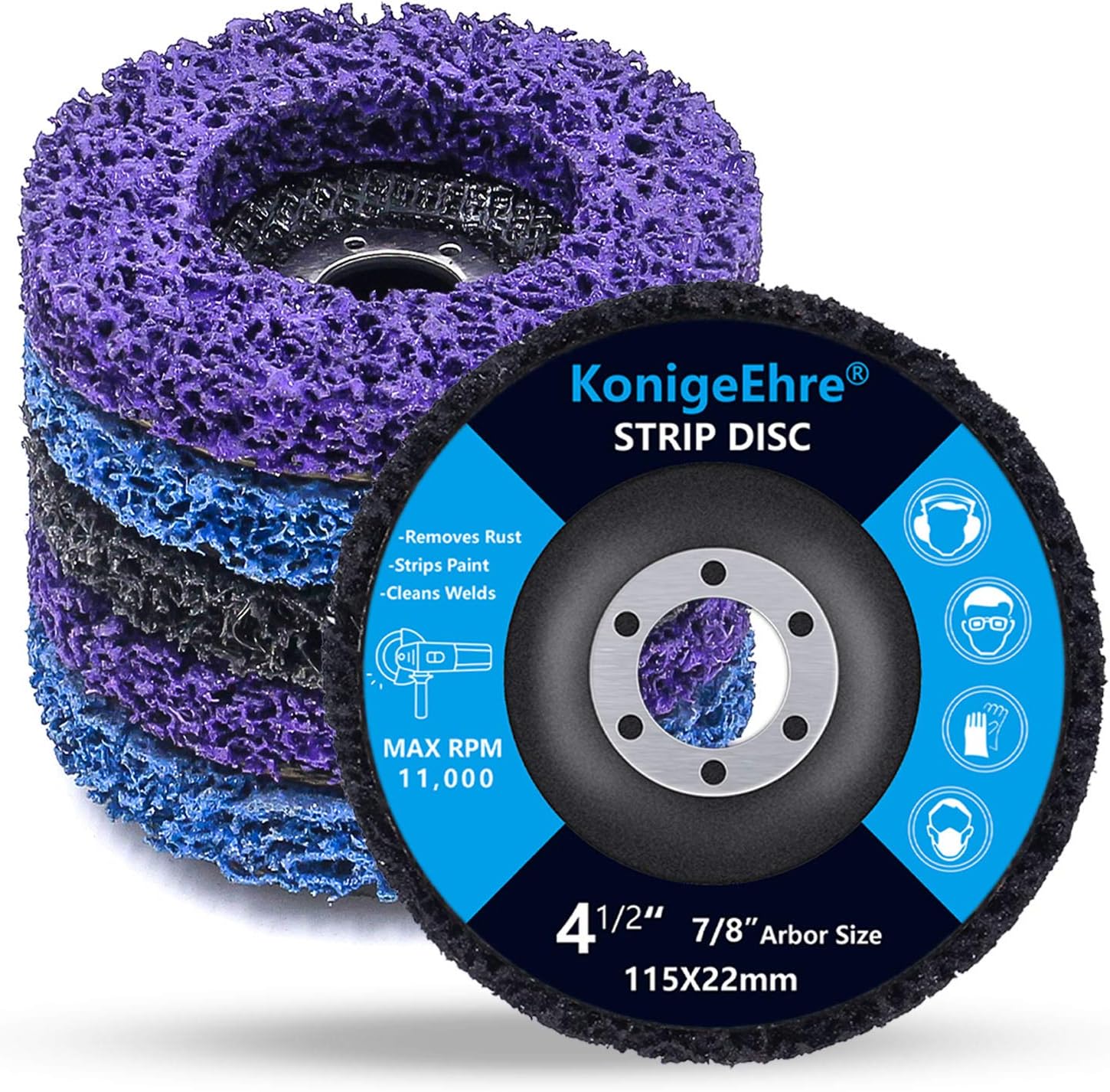 6 Packs 4-1/2" x 7/8" Strip Discs Stripping Wheel Fit Angle Grinder Clean and Remove Paint Coating Rust Welds Oxidation