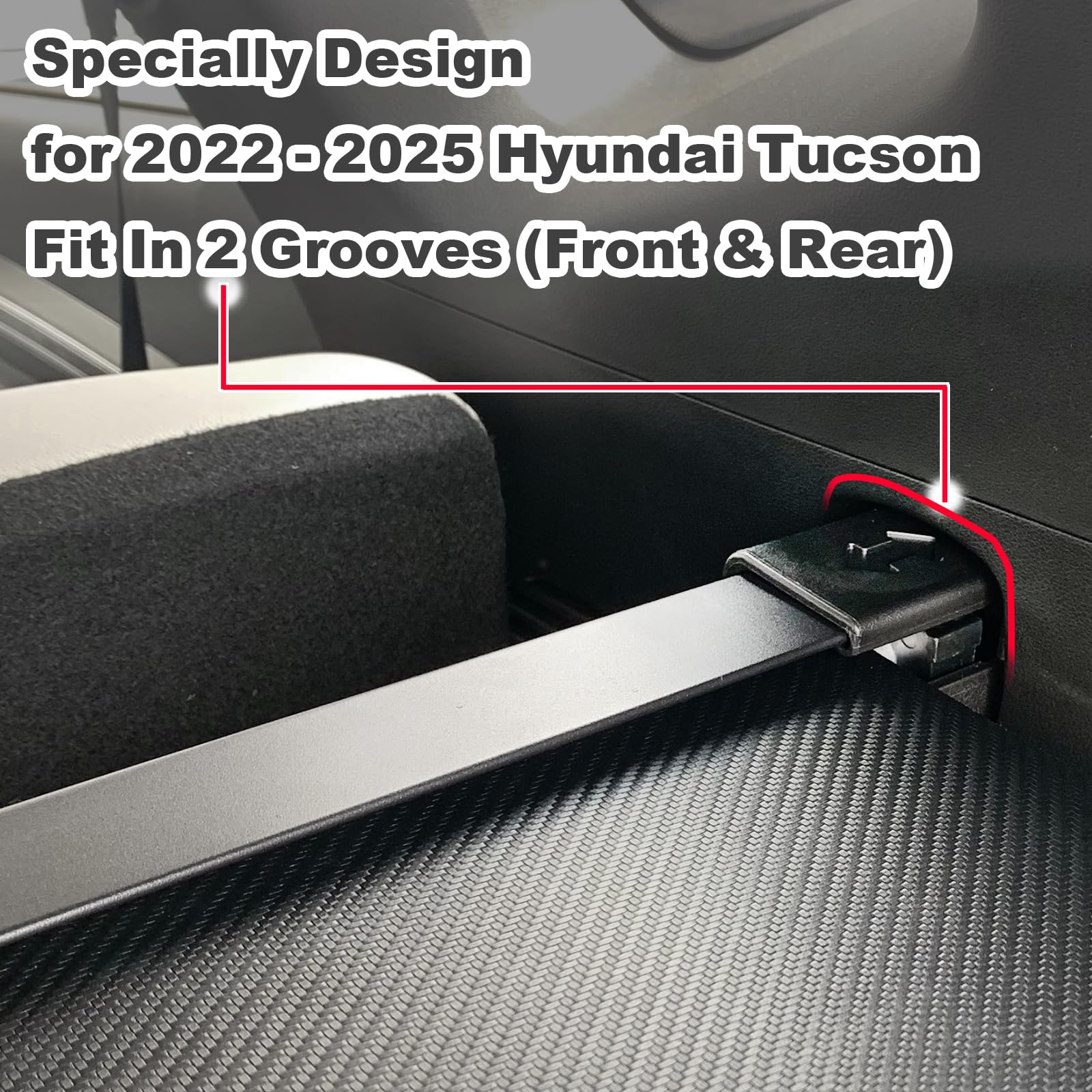 Tucson Accessories Cargo Shade Security Cover Cargo Cover For Hyundai Tucson 2022-2025 - Retractable Trunk Cover With Carbon Fiber Texture, Includes Cargo Net Tucson Accessories 2023