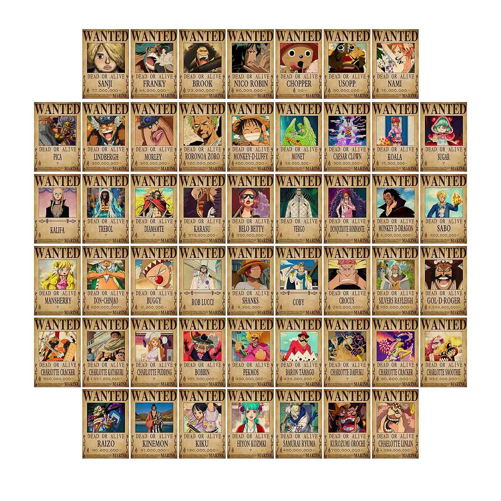 LEDAYES Wanted Collage Kit for Wall Vintage Retro Anime Pictures Bounty Poster for Boys Room Decor, 50pcs 4x6in