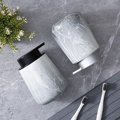 Miniatura 7 de Enra Dispensador de jabón espumoso de cerámica, dispensador de jabón de espuma GrayHand de 12 onzas para baño y cocina con bomba fácil de presionar